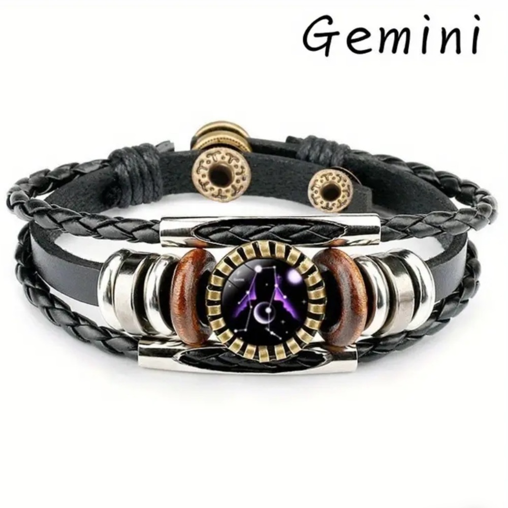 GEMINI Constellation Beaded PU Leather And Charm Bracelet ♊️